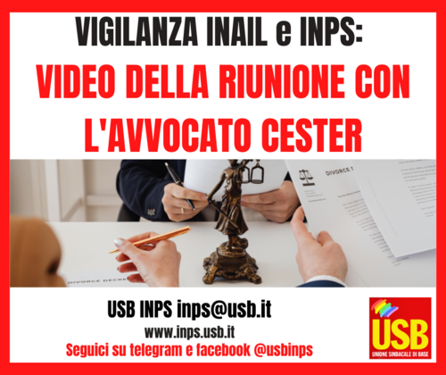 Usb Pubblico Impiego Inps Vigilanza Inps E Inail Usb ImpugnerÀ In